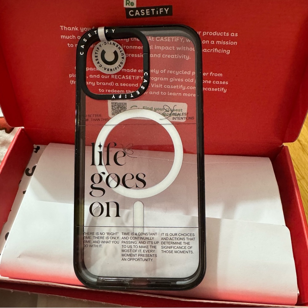 CASETiFY Black Phone Case - Life Goes On Design